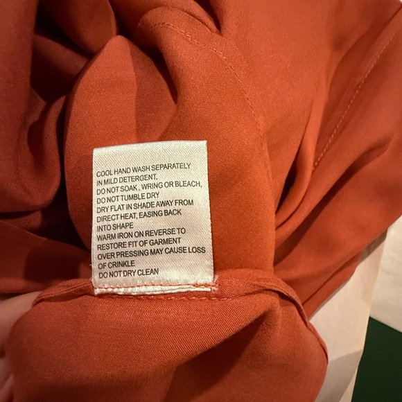 Once Was Melbourne Rust Orange Metallic Stripe Midi Dress – Size 1 (NWT) - Picture 5 of 6